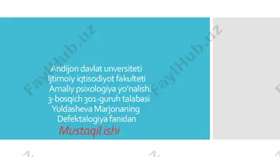ko‘r va zaif ko‘ruvchi bolalar psixologiyasi — PDF