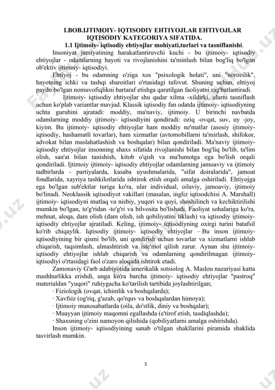 datda ijtimoiy- iqtisodiyning uchta guruhini ajratadi: moddiy, ma'naviy, ijtimoiy. u birinchi navbatda odamlarning moddiy ijtimoiy- iqtisodiyini qondiradi: oziq -ovqat, suv, uy -joy, kiyim. bu ijtimoiy- iqtisodiy ehtiyojlar ham moddiy ne'matlar (asosiy ijtimoiy- iqtisodiy, hashamatli tovarlar), ham xizmatlar (avtomobillarni ta'mirlash, shifokor, advokat bilan maslahatlashish va boshqalar) bilan qondiriladi. ma'naviy ijtimoiy- iqtisodiy ehtiyojlar insonning shaxs sifatida rivojlanishi bilan bog'liq bo'lib, ta'lim olish, san'at bilan tanishish, kitob o'qish va ma'lumotga ega bo'lish orqali qondiriladi. ijtimoiy ijtimoiy- iqtisodiy ehtiyojlar odamlarning jamoaviy va ijtimoiy tadbirlarda - partiyalarda, kasaba uyushmalarida, "sifat doiralarida", jamoat fondlarida, xayriya tashkilotlarida ishtirok etish orqali amalga oshiriladi. ehtiyojga ega bo'lgan sub'ektlar turiga ko'ra, ular individual, oilaviy, jamoaviy, ijtimoiy bo'linadi. neoklassik iqtisodiyot vakillari (masalan, ingliz iqtisodchisi a. marshall) ijtimoiy- iqtisodiyni mutlaq va nisbiy, yuqori va quyi, shoshilinch va kechiktirilishi mumkin bo'lgan, to'g'ridan -to'g'ri va bilvosita bo'lishadi. faoliyat sohalariga ko'ra, mehnat, aloqa, dam olish (dam olish, ish qobiliyatini tiklash) va iqtisodiy ijtimoiy- iqtisodiy ehtiyojlar …