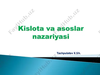 kislota va asoslar: nazariyalar va nazariyalar — PDF