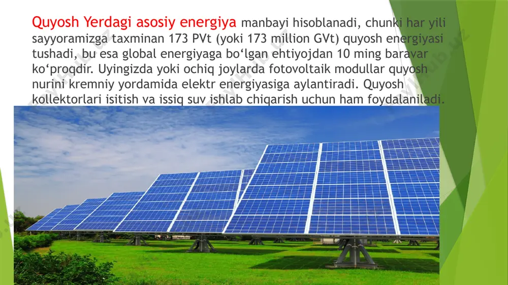 akatlarda foydalanish mumkin, chunki uchinchi dunyoda qulay to'lqin rejimi kamdan-kam uchraydi; to'lqinli energiya uchun yuqori kapital qo'yilmalar va kambag'al mamlakatlar bo'lmagan yuqori darajada rivojlangan texnologik baza talab etiladi. to'lqinli energiya yoki to'lqinlar aniq prognoz qilish mumkin emas, chunki to'lqinlar ob-havo sharoitlariga bog'liq. ko'pchilik qurilmalar zikr qilingan ular hali ham nosozliklarga ega va ular murakkab texnologik dilemmalarga duch kelishmoqda. sohil bo'yidagi inshootlarda a ajoyib vizual ta'sir. offshore muassasalarida bu juda yaxshi ishlab chiqarilgan energiyani materikka etkazish uchun murakkab. imkoniyatlar kerak o'ta og'ir sharoitlarga dosh ber uzoq vaqt davomida. to'lqinlarning yuqori momenti va past burchak tezligi bor, ular deyarli barcha mashinalarda ishlatiladigan past moment va yuqori burchak tezligiga aylantirilishi kerak. ushbu jarayon a juda past ishlash, mavjud texnologiyalardan foydalangan holda. foydalanilgan adabiyotlar 1. kolesnik s.v. obshie geograficheskie zakonomernosti zemli. m., 1970. 2. gerenchuk k.i. i drug. obshee zemlevedenie. m., 1984. 3. milpkov f.n. obshe zemlevedenie. m., 1990. 4. kalesnik s.v. umumiy er …