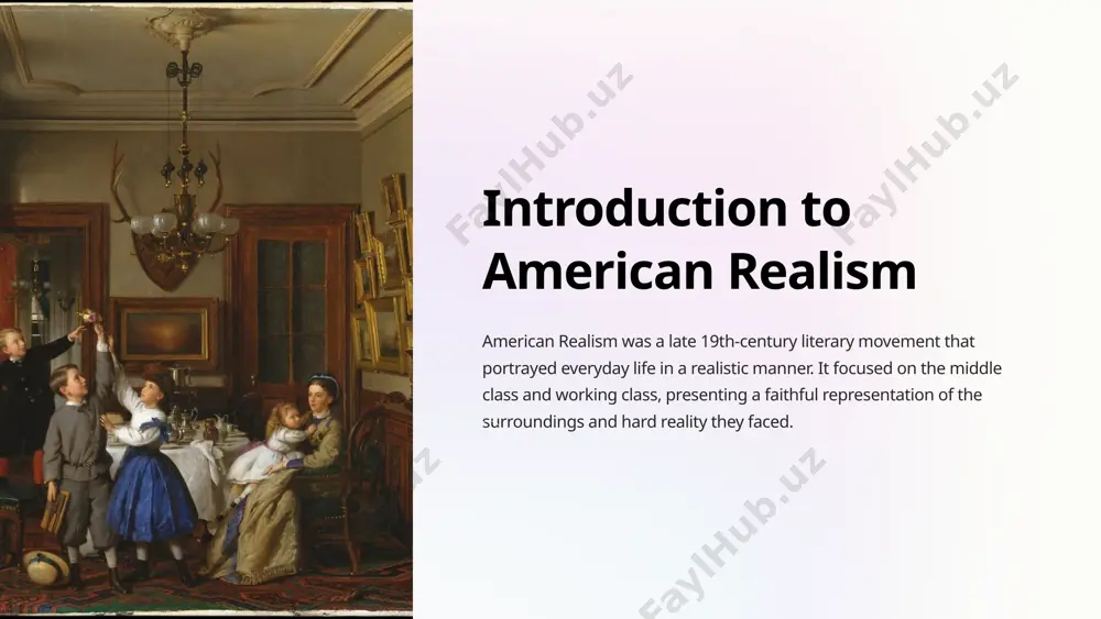 nt of literary genres, including the evolution of modernist and naturalist movements. artistic movements the movement inspired artists to depict everyday life and social issues, contributing to the emergence of realist painting and sculpture. social critique american realism sparked social critique in literature and art, advocating for reform and raising awareness about social injustices. 6 criticisms of american realism emotional detachment critics argued that the focus on objective portrayal led to a lack of emotional depth and connection with characters. social limitations some critics believed that realism's concentration on the ordinary excluded important aspects of human experience, stifling creativity. marginalization of minorities realist works were criticized for underrepresenting or misrepresenting the experiences of marginalized communities in america. 7 legacy of american realism in contemporary literature and culture literary movements continued influence american realism's impact persists in contemporary literary movements, shaping the narratives and themes explored in modern fiction and non-fiction. …