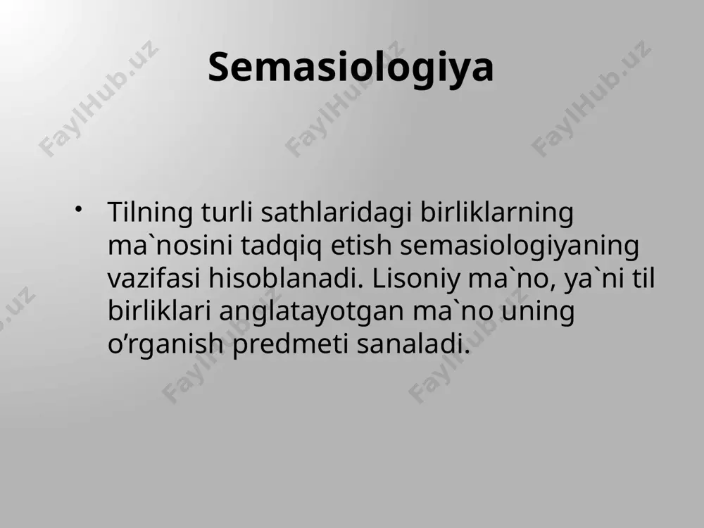 an kishini to’lqin deb atash mumkin, ammo istagan, hodisani to’lqin deb nomlab bo’lmaydi. ko’rinib turibdiki, atoqli otlarning ma`lum turlari leksik ma`noga ega bo’lmaydi, leksik ma`no anglatmaydi. demak, atoqli otlarning ma`lum turlari leksik ma`noga ega bo’lmaydi, leksik ma`no anglatmaydi. shu jihati bilan ular turdosh otlardan keskin farq qiladi. sinov: test savol: so’zning ob`ektiv borliqdagi belgi, harakat kabilar haqidagi ma`lumoti nima deyiladi? leksik ma’no leksik qobiq substansiya til birligi hukm: bog’lovchi va ko’makchi ko’rsatuvchi ma’noli so’zlar turkumiga kiritiladi til insonlarga oliy ruh tomonidan ato etilgan buyuk ne`mat sanaladi. ­u ko’p qirrali va murakkab hodisadir. tilning ferdinand sossyur tomonidan isbotlangan sistemaviy tuzilishi unga bir qancha elementlarning uzviy aloqadorligi asosida ish ko’ruvchi jonli mexanizm sifatida qarashni taqozo etadi. til bir-biri bilan shambarchas holda bo’lakchalardan tashkil topgandir. ­ularning ichida leksik yarus, ya`ni leksika muhim o’rin tutadi. tildagi barcha so’zlarning yig’indisiga uning lug’at jamg’armasi yoki leksikasi deyiladi. leksikaning asosiy birligi so’z hisoblanadi. shu bois so’z va …