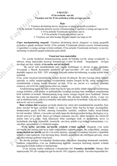 o'rta asrlarda vizantiya san'ati — DOCX