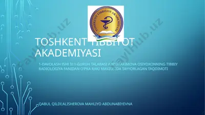 toshkent tibbiyot akademiyasi — PPTX