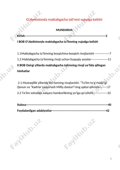 maktabgacha pedagogika o‘quv qo‘llanmasi — DOCX