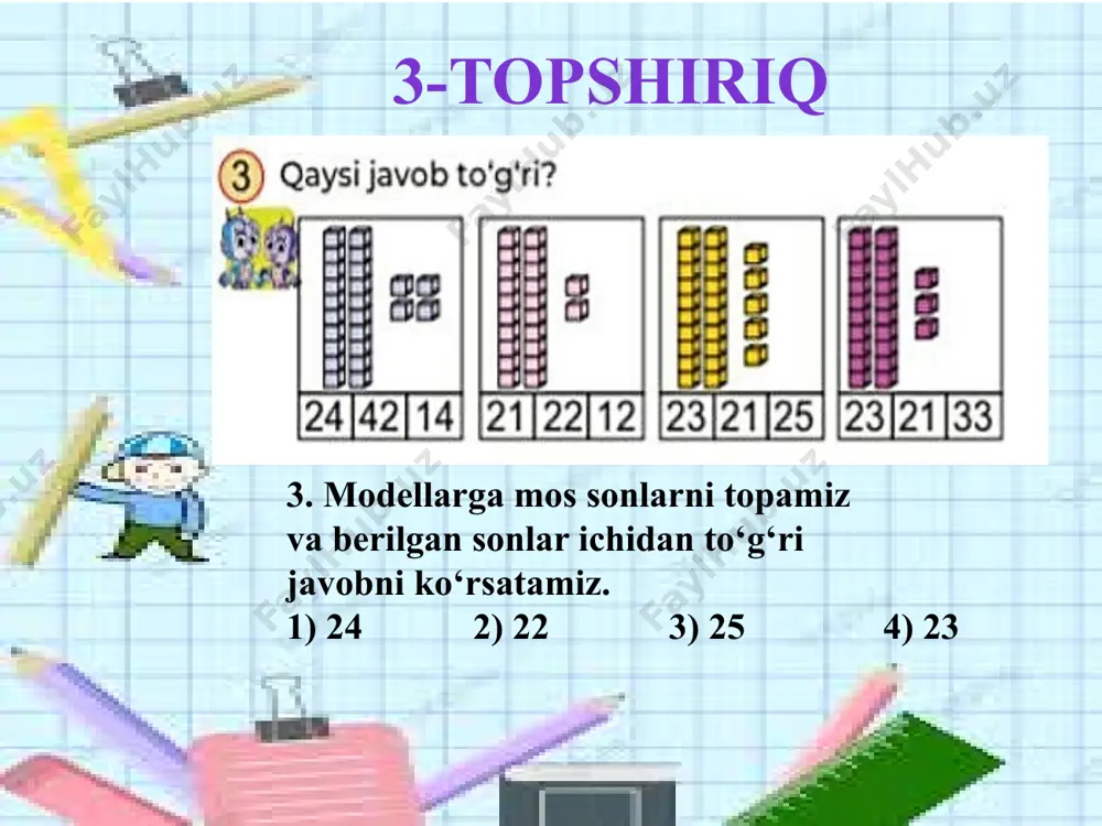 matematika darsi - 21 dan 100 gacha bo'lgan sonlar mavzusi - Page 4