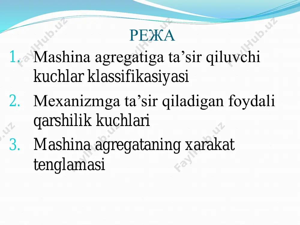 mashina agregatiga ta’sir qiluvchi kuchlar klassifikasiyasi - Page 2