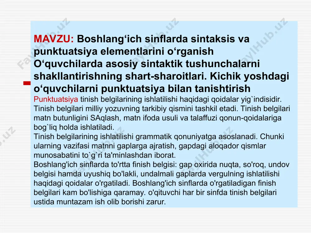 (so`z birikmasida so`zlarning bog`lanishi ustida ishlash, gapning grammatik asosini, bosh va ikkinchi darajali bo`laklarning xususiyatlari, yoyiq va yig`iq gaplar ustida ishlash). 3.o`quvchilarning nutqida gapning maqsadga va intonatsiyaga ko`ra turlaridan foydalanish ko`nikmasini shakllantirish. 4.gapda so`zlarni aniq qo`llash ko`nikmasini o`stirish. 5.yozma nutqda gapni to`g`ri tuzib yozish (uni bosh harf bilan boshlash, tinish belgilarini qo`yish) ko`nikmasini shakllantirish. o`qing. gaplarning boshlanishi va oxirini aniqlang. qadimda har bir mahallada baqqolchilik do`konlari bo`lgan ular tun-u kun odamlarning hojatini chiqargan do`kon uchun hovlining ko`cha tomonidan bir xona ajratilgan unda kundadik oziq-ovqat masallig`i ro`zg`or buyumlari sotadigan sotuvchi – baqqol xushmuomala va saxovatli kishi bo`lgan xaridorga molini nasiyaga ham beravergan „gap" mavzusi barcha sinflarda o'rganiladi. gapning belgilari haqidagi bilimlar chuqurlashtirib boriladi. o'quvchilar fikr ifodalovchi nutq birligi — gap haqidagi elementar tasawurdan gapning bosh va ikkinchi darajali bo'laklari, gapda so'zlarning bog'lanishi, gapning uyushiq bo'laklarini o'rganishga o'tadilar. gap ustida ishlashning boshlang'ich bosqichi savod o'rgatish davri-ga to'g'ri^keladi. bu davrda o'quvchilar gapning muhim …