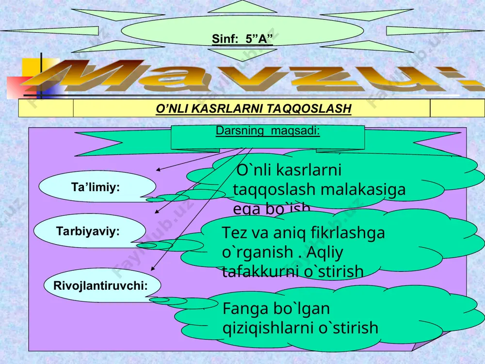 o'nli kasrlarni taqqoslash - Page 3