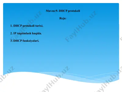 dhcp protokoli — PPTX