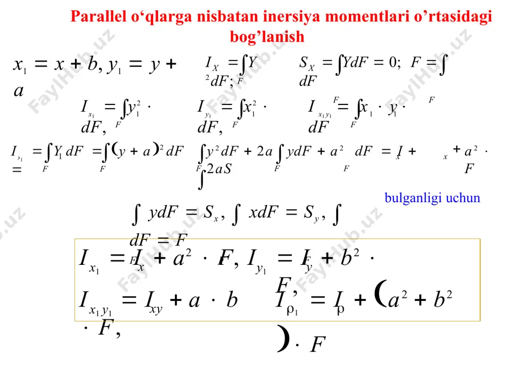 solyut deformatsiya g  f s  q  a mexanika va kompyuterli modellashtirish kafеdrasi 3. parchin mixli birikmalar hisobi. parchin mixli birikmalarning parchin mixlari siljishga, ulanuvchi listlarning devorlari ezilishga hisoblanadi.       4 d 2 n p nf р m bu erda n - parchin mixlar soni; [] - parchin mix materiali uchun ruxsat etilgan urinma kuchlanish. p  d p 𝑙  2d i i e d 1,5 b 1,5d iii t t с a k f ii ii iii a) b) ii  ii kesim p p d )  p mexanika va kompyuterli modellashtirish kafеdrasi payvand birikmalar hisobi. payvand birikmalarning choklari siljishga hisoblanadi. эл р      0,7t(l  l ) 1 2 bu erda t - payvand chokining balandligi, l1 , l2 - choklarning uzunliklari [el] - ruxsat etilgan urinma kuchlanish.   10 16mm p p  …