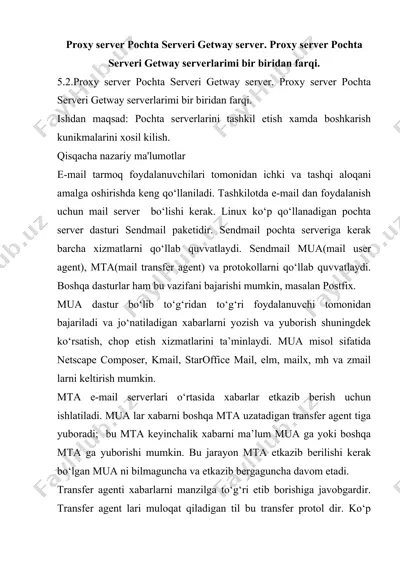 proxy server pochta serveri getway server. proxy server pochta serveri getway serverlarimi bir biridan farqi — DOC