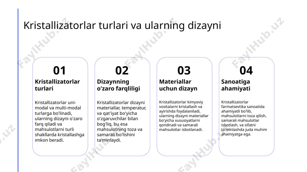 arali mahsulotlar isbotlanishi uchun farmatsevtik preparatlarni ishlab chiqishda kristallizatorlar ahamiyati juda katta. ular mahsulotning tazagi va samarasi uchun muhimdir. kristallizatorlar, qat'iyat va samarani ta’minlashda katta rol o‘ynaydi. photo by thisisengineering on unsplash kristallizatorlar va farmatsevtika sanoati 01 kristallizatorlar va farmatsevtika sanoati farmatsevtika sanoati, kristallizatorlar orqali mahsulotlar tozaligini ta’minlashda katta ahamiyatga ega. ushbu sohada innovatsion yechimlar va texnologiyalar o'z o'rinini egallaydi. 02 kristallizatorlar va toza mahsulotlar kristallizatorlar farmatsevtika sanoatida mahsulotlar tozaligini ta’minlash uchun muhim vosita hisoblanadi. ular samarali va toza mahsulotlar isbotlanishida katta rol o'ynaydi. 03 farmatsevtika sanoatidagi innovatsiyalar o'zbekiston farmatsevtika sanoati kristallizatorlardan keng foydalanadi va innovatsion texnologiyalarni joriy etishda o'zaro munosabatlarni rivojlantiradi. bu sohada yangiliklarga tayanish va rivojlanish katta e'tibor tortadi. 04 kristallizatorlar va mahsulotlar samarasi kristallizatorlar farmatsevtika sanoatida mahsulotlar samarasi va tozaligini ta’minlashda muhim hisoblanadi. ular mahsulotlar sifatini oshirish va rivojlantirishda asosiy qo'llaniladigan vositalardir. effektivligi va tarkibi tahlil qilinadi effektivligi kristallizatorlar farmatsevtika sanoatida mahsulotlarni samarali va tez isbotlashda yordam …