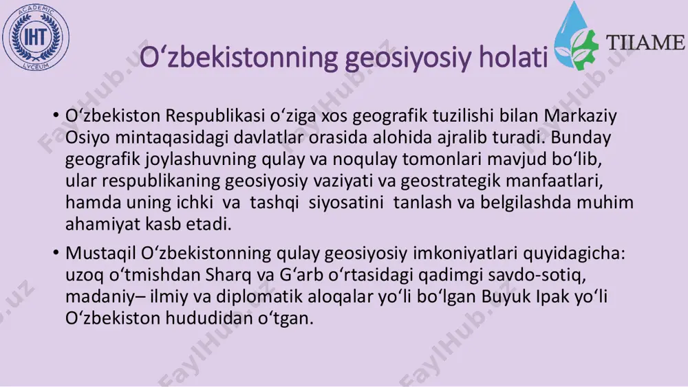 o‘zbekiston respublikasi tashqi siyosiy faoliyatining shakllanish va uning ustivor yo‘nalishlari - Page 3