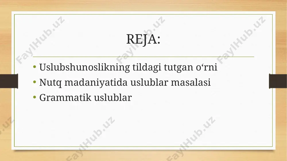 ‘ng‘irov, e.begmatov, yo.tojiyev. nutq madaniyati va uslubiyat asoslari, toshkent, 1992 -yil. 2. t.qudartov. nutq madaniyati asoslari, toshkent, 1993 -yil. 3. k.nazarov. nutq madaniyatiga oid masalalar, toshkent, 1973 -yil. 4. e.begmatov, a.boboyeva, m.asomiddinova, b.umrqulov. o‘zbek nutqi madaniyati ocherklari, toshkent, 1988 -yil. 5. s.inomxo‘jayev. notiqlik san’ati asoslari, toshkent, 1982 -yil. e’tiboringiz uchun rahmat! image8.png image9.jpeg image10.jpeg image11.jpeg image3.png image4.png /docprops/thumbnail.jpeg