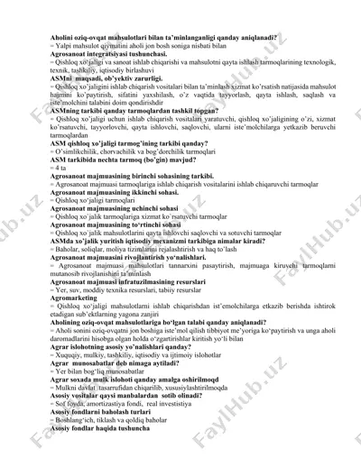 agrosanoat integratsiyasi — DOCX