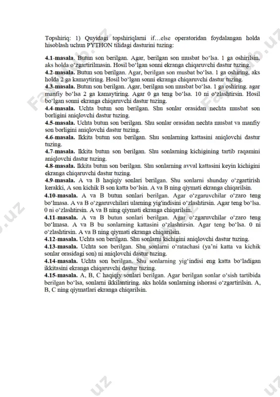 python dasturlash tilida tarmoqlanuvchi dasturlarni yaratish - Page 2