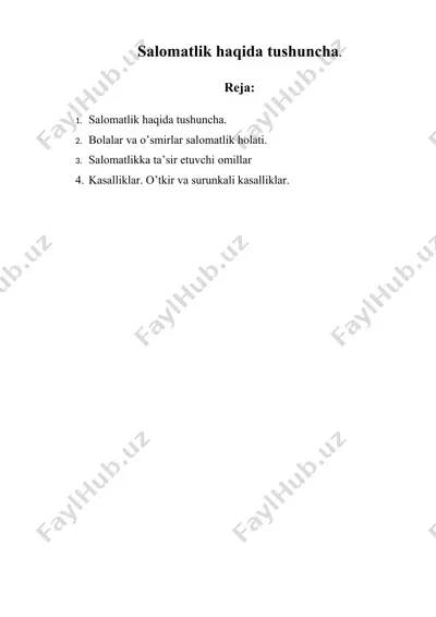 salomatlik haqida tushuncha — DOC