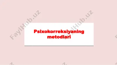 psixokorreksiyaning metodlari — PPTX