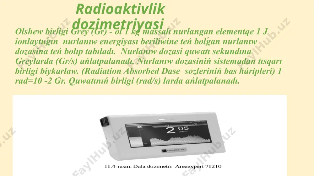 stinsilyacion schyotchiklar menen radioaktivlikti ólshew - Page 4