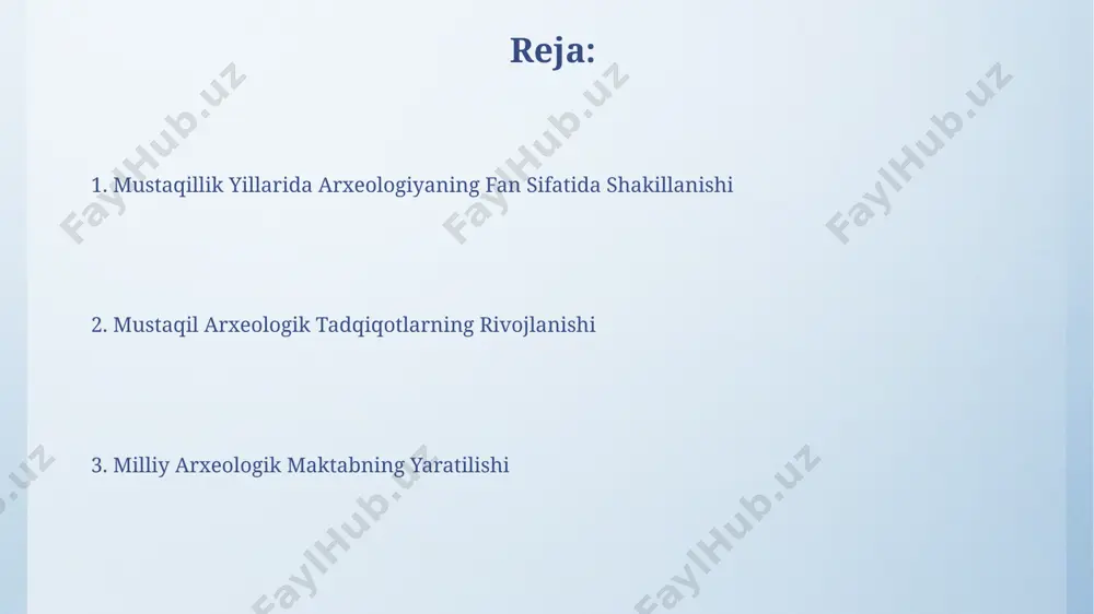 udida. mustaqillik yillarida arxeologik tadqiqotlar samarqand, buxoro va xivada kabi tarixiy shaharlar bilan bir qatorda, 50 dan ortiq yangi hududlarda, jumladan, qashqadaryo va surxondaryo viloyatlarida faol olib borildi. xalqaro hamkorlik va tajriba almashish 2010-yillarda o'zbekiston arxeologik muzey eksponatlarini germaniya va frantsiya muzeylari bilan almashish orqali 30 dan ortiq noyob topilmalarni namoyish qildi, bu esa o'zaro hamkorlikni kuchaytirdi. jahon banki va unesco kabi xalqaro tashkilotlar bilan 2000-yildan beri 10 dan ortiq qo'shma arxeologik tadqiqotlar o'tkazilib, madaniy merosni saqlash bo'yicha tajriba almashildi. arxeologik yodgorliklarni himoya qilish va muhofaza qilishning yangi tizimi 1990-yillarda o‘zbekistonda arxeologik yodgorliklarni himoya qilish bo‘yicha 5 dan ortiq qonun hujjatlari qabul qilindi, shu jumladan, samarqand va buxoro kabi tarixiy shaharlardagi yodgorliklarni muhofaza qilishga alohida e’tibor qaratildi. o‘zbekiston hududida joylashgan 3000 dan ortiq arxeologik yodgorliklarni himoya qilish va muhofaza qilish maqsadida maxsus qo‘riqxonalar va milliy bog‘lar tashkil etildi, masalan, qoratepa qo'riqxonasi. arxeologiya va turizmning integratsiyasi samarqand va buxoro kabi tarixiy …