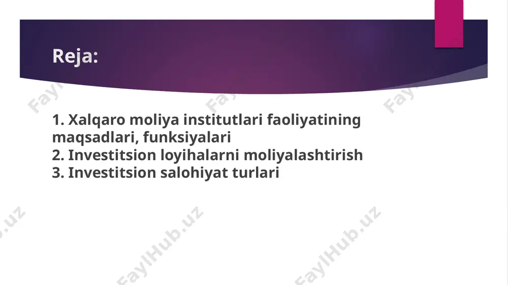 lari vujudga kelishining ikkinchi bosqichi hamda ular faoliyatining kuchayish jarayoni ikkinchi jahon urushidan song mustamlakachilik tizimining parchalanishi va 1970 yillardagi iqtisodiy ozgarishlar bilan bogliqdir. shu bilan birgalikda 1980-yillarning boshlarida xalqaro moliya tashkilotlari faoliyatida uchinchi bosqichning boshlanganligini qayd etishimiz mumkin. chunki bu davrda jahon iqtisodiyotida globallashuvning kuchayishi hamda integratsion jarayonlarning jadallashuvi kabilarni korsatish mumkin. dunyodagi bir qator davlatlarning hukumat organlari zamonaviy xalqaro iqtisodiy munosabatlardagi muammolarni birgalikda hal etishga ehtiyoj sezdilar va buning natijasida xalqaro tashkilotlarga bolgan talab yanada ortib bordi. xalqaro moliya tashkilotlariga xalqaro valyuta fondi, jahon banki, yevropa tiklanish va taraqqiyot banki, xalqaro hisob- kitoblar banki, osiyo, amerika, afrika mintaqaviy rivojlanish banklari va boshqalar kiradi. eng avvalo, bunga bolgan zaruriyat davlatlar ortasidagi ozaro aloqalar kolamining ortib borishi shuningdek, ularning ozgaruvchan xususiyatga ega ekanligi bilan izohlanadi. shuningdek ular mamlakatlar va davlatlar ortasida hamkorlikni tashkil etish uchun forum sifatida xizmat qilishga ham yonaltirilgan. bundan tashqari, jahon xojaligining muhim muammolari boyicha tavsiyalar ishlab …