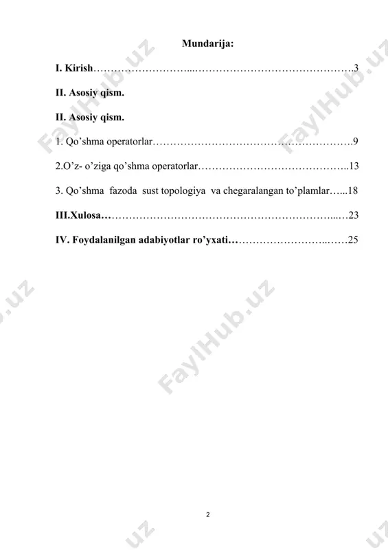 lgan bilimlarini to'ldiradilar, hamda ularni funksional fazolarga moslab qo'llaydilar, ya'ni mustahkamlaydilar. talabalar chiziqli funksional va operator tushunchalari bilan tanishadilar va ularning asosiy xossalarini o'rganadilar. cheksiz o'lchamli funksional fazolarni o'rganish jarayonida o'quvchilar funksional analizning kuchli va nozik usullarini tushunishga biroz qiynaladilar, lekin tushunib yetganlaridan keyin o'zlarida ilmga undovchi qandaydir ichki kuch sezadilar. bu kuch ta'siri ularda cheksiz o'lchamli fazolarda har qanday fundamental ketma-ketlik yaqinlashuvchi bo'lavermasligi va birlik sharning kompakt bo'lmasligini tushunib yetganlarida namoyon bo'ladi. o'zmu va samduda funksional analiz hamda funksional analiz va integral tenglamalar fanidan ma'ruza va amaliy mashg'ulotlar olib boruvchi professor-o'qituvchilarning ko'p yillik ish tajribalari asosida yozilgan. kur ishi ta'rif, teorema, lemma va formulalar alohida nomerlangan. tajribalarimizdan kelib chiqib aytishimiz mumkinki, bu kitob yosh mutaxassislarga funksional analiz va integral tenglamalar fanidan mashg'ulotlar olib borishida katta yordam beradi. darslik matematik tahlil va matematik _zika mutaxassisligi bo'yicha ta'lim olayotgan magistrantlar va aspirantlar uchun ham foydalidir. davlat taraqqiy topish uchun avvalambor ilm-fan …