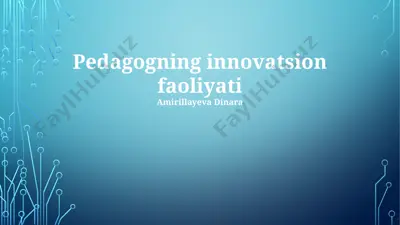 pedagogning innovatsion faoliyati — PPTX