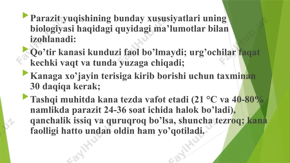 malham (серная мазь) (5-10%). bugungi kunda rivojlangan mamlakatlarda ko’p qo’llanilmaydi, chunki uzoq o’tirib qoladigan noxush hidga, kiyimlarda dog’ qolishiga olib keladi, teri orqali so’rilib buyraklarga potentsial ta’sir qilishi, teri va shilliq qavatga qo’zg’atuvchi ta’sir ko’rsatadi. biroq, afrikada va janubiy amerikaning qashshoq mamlakatlarida oltingugurtli malham hali ham arzonligi tufayli keng ishlatiladi. qo’llash sxemasi: kattalar 20% konsentratsiyali, bolalar — 10%, malham teri bo’ylab 5-7 kun davomida har kuni surtiladi. oltinchi yoki sakkizinchi kuni bemor kiyimlari va choyshablarini almashtirib, yuvinadi. 6) ivermektin — parazitlarga qarshi avermektinlar guruhidan nisbatan yangi bo’lgan faol moddalar kompleksi bo’lib, turli preparatlarda qo’tirga qarshi vosita sifatida ishlatiladi. preparat malham, shuningdek in’yektsiya uchun 1%li eritma (teri ostiga) sifatida chiqariladi. ko’p yillar davomida u gelmintozni davolashda muvaffaqiyatli ishlatilib kelmoqda. u ko’pginda tashqi parazitlarni ham o’ldiradir. nojo’ya ta’siri kichik va kam kuzatiladi. biroq preparat odamlarda qo’tirni davolash uchun faqatgina frantsiya, braziliya va yana bir nechta mamlakatlarda ruxsat etilgan. pedikulyoz(pediculosis) pedikulyoz (bit) –odamlarda …