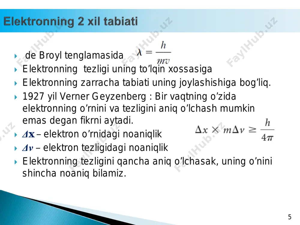 elektronning xil tabiatlari - Page 5