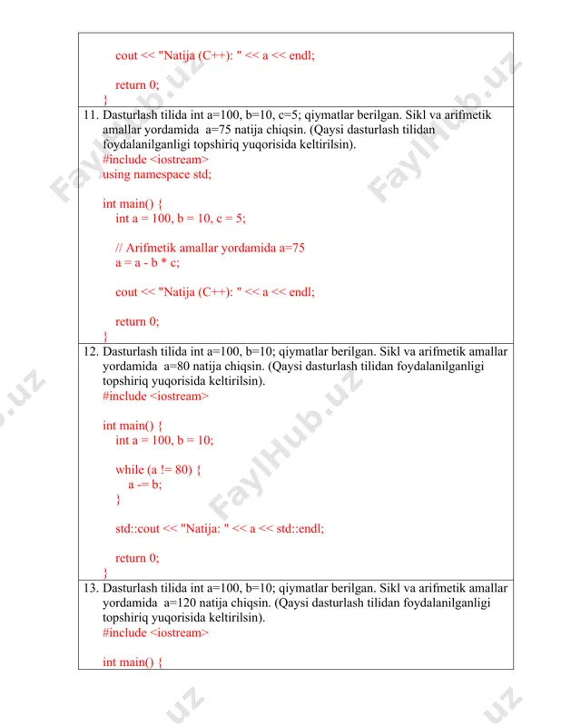 ("world"); navbat.push_back("of"); navbat.push_back("programming"); // birinchi va oxirgi elementlarni chiqarish if (!navbat.empty()) { std::cout #include int main() { // navbat konteynerini yaratish std::deque navbat; // push() funksiyasi orqali qiymatlarni kiritish navbat.push_back(8); navbat.push_back(7); navbat.push_back(16); navbat.push_back(18); navbat.push_back(5); navbat.push_back(28); // pop() funksiyasi orqali 2 ta qiymatni o'chirish if (navbat.size() >= 2) { navbat.pop_back(); navbat.pop_back(); } else { std::cout #include #include int main() { // navbat konteynerini yaratish std::deque navbat; // push() funksiyasi orqali string ma'lumotlarni kiritish navbat.push_back("hello"); navbat.push_back("world"); navbat.push_back("of"); navbat.push_back("programming"); // birinchi va oxirgi elementlarni chiqarish if (!navbat.empty()) { std::cout #include int main() { // navbat konteynerini yaratish std::deque navbat; // push() funksiyasi orqali qiymatlarni kiritish navbat.push_back(3); navbat.push_back(7); navbat.push_back(9); navbat.push_back(10); navbat.push_back(22); navbat.push_back(19); // front() va back() funksiyalaridan foydalanib elementlarni chiqarish if (!navbat.empty()) { std::cout #include #include int main() { // navbat konteynerini yaratish std::deque navbat; // string ma'lumotlarni push() funksiyasi orqali kiritish navbat.push_back("hello"); navbat.push_back("world"); navbat.push_back("of"); navbat.push_back("programming"); // birinchi va oxirgi elementlarni chiqarish if (!navbat.empty()) …