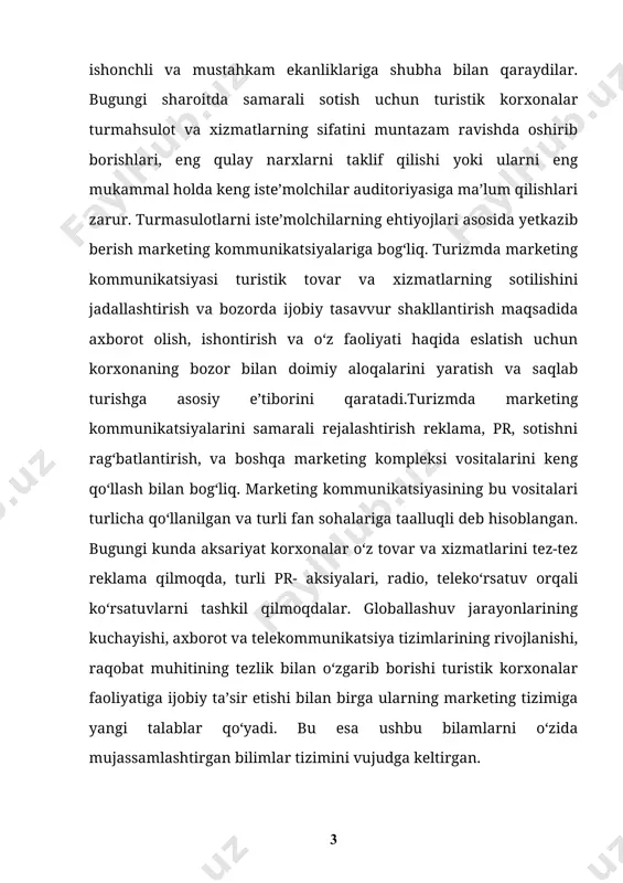 gan g‘ishtga tamg‘asini qo‘yar edilar. shuningdek, grek va rim shamdonlarida, xitoy chinnilarida ham dastlabki savdo belgilari qo‘yilganligi haqida hujjatli dalillar mavjud. hindistonda ham miloddan avvalgi 1300 yilda savdo markalari qo‘llanganligi ma’lum. brending o‘rta asrlarda ham faol qo‘llanilgan, bunda sex hunarmandlari tovarlarini alohida belgi bilan belgilab qo‘yardilar. bu aholining ko‘payishi va bir hududda bir necha temirchi, toshyo‘nar ustaning mavjudligi bilan bog‘liq edi. yevropaning ko‘hna shaharlari, masalan, zalsburg va rottenburgda sayyohlar bugungi kunda ham temirchilar qo‘ygan asl “savdo belgi”larini ko‘rishlari mumkin. 1266 yilda ingliz qonunchiligi har bir novvoydan o‘zi tayyorlayotgan nonlarni belgi bilan ajratishni talab qilgan, bu qonun nonlarning og‘irligini nazorat qilish uchun chiqarilgan edi. aqsh chorvachilik tarixidan bizga ma’lumki, belgilar oldin chorva mollarini birbiridan ajralib turishi uchun ishlatilgan balsa, keyinchalik belgilar muayyan ferma yoki rancho egasining taqdim qilgan mahsulotining belgilashda qo‘llanila boshlangan bugungi kunga kelib brend so‘zining dastlabki tub ma’nosi o‘zgardi. brendni yaratish (“breding” – “brand building”) va boshqaruv metodlari (brend-management) …