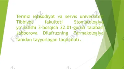 diuretiklar — PPTX