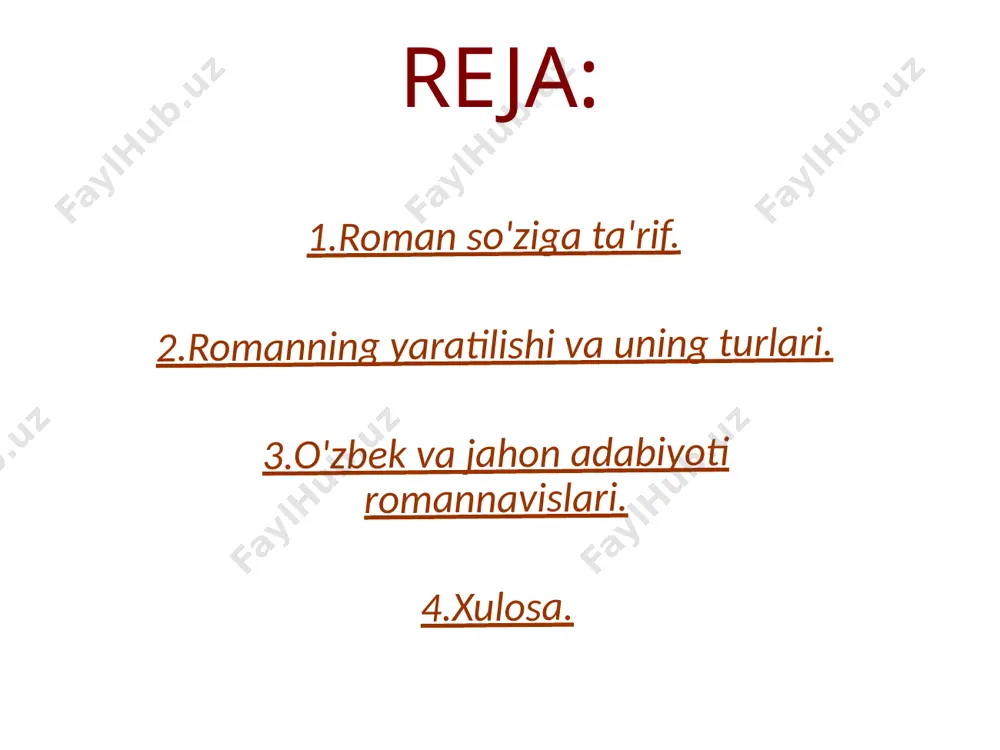 alari dastlabki oʻzbek r.larini yaratishga kirishganlarida mazkur milliy adabiy tajriba va anʼanalardan samarali foydalandilar. hamzaning "yangi saodat yoxud milliy roman"i (1914), mirmuhsin shermuhamedovning "befarzand ochildiboy" (1915) asarlari dastlabki oʻzbek r.larini yaratish yoʻlidagi izlanishlar edi. kodiriyning "oʻtgan kunlar" (1926) asarining yaratilishi bilan oʻzbek realistik r.i vujudga keldi. qodiriy bu asari bilan milliy oʻzbek r.navislik maktabiga asos soldi. ayni paytda bu asar katta badiiy polotnolarni yaratishga qodir yangi oʻzbek adabiy tilining shakllanganini ham namoyish etdi. keyinchalik kodiriy "mehrobdan chayon" (1928), ayniy "qullar" (1934), choʻlpon "kecha va kunduz", abdulla qahhor "sarob" (1935), oybek "kutlugʻ qon" (1939) va "navoiy" (1944) asarlari bilan oʻzbek r.navislik maktabining yuksalishiga katta hissa qoʻshdilar. us toz adiblarning ijodiy izlanishlari tufayli shakllangan oʻzbek r. navislik maktabi keyinchalik a. muxtor, shuhrat, mirmuhsin, h. gʻulom, sh. rashidov, s. ahmad, shukrullo, m. ismoiliy, o. yoqubov, p. qodirov, oʻ. hoshimov, t. malik, o. muxtor va boshqa yozuvchilarning turli mavzuda yozgan asarlari bilan boyidi. oʻzbek …