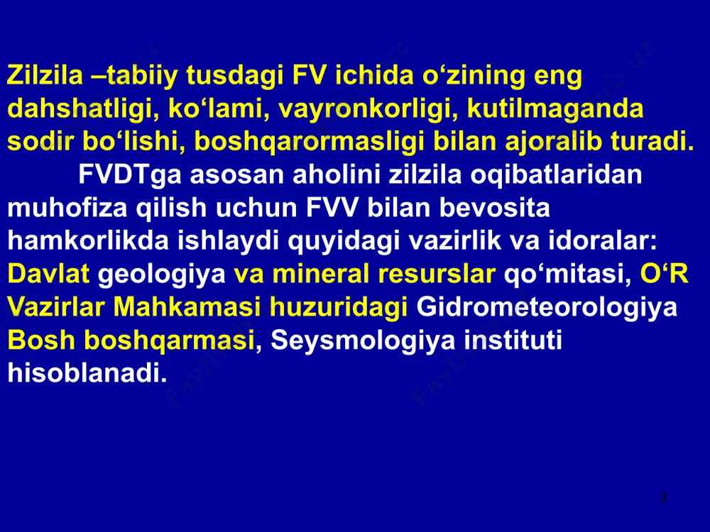 rilmoqda. ko‘pchilik aholi esa ularni seysmik mustahkamligini hisobga olmasdan o‘zgartiradi. bunga sabab: birinchidan yakka tartibda imorat quruvchi o‘zining dastlabki moliyaviy imkoniyati, chunki lohiyali bir andazada quriladigan uylar ancha moliyaviy xarajatlar talab qiladi. ikkinchidan seysmik xavfli zonalarda antiseysmik tadbirlarsiz uy qurishni taqiqlash to‘g‘risidagi qonunning yo‘qligi ma’lum darajada tartibsiz imorat qurishni ommalashtirishga imkon beradi. 24 shuningdek qurilish usullarini va mahaliy materiallarni tayyorlash va qo‘llash texnologiyasining buzilishi, konstruktiv qurilishni va rejalashtirilgan qarorlarni ko‘pincha va savodsiz tanlash. bundan tashqari bugungi kungacha yakka tartibda imorat quruvchilar uchun qurilish uchun ajratilgan tomarqani o‘ziga xos muxandis-geologik va seysmoligi to‘g‘risida hech qanday metodik qo‘llanma yoki darsliklar bo‘lmagan. 25 hozirgi kunda yakka tartibda imorat quruvchilar orasida amaldagi me’yoriy hujjatlarga asoslangan omilkorlik lohiya tashkilotlari tayyorlagan lohiya hujjatlari bo‘yicha zilzilaga bardosh beradigan zamonaviy imorat qurish, eski qurilishlarni mahkamlash va kuchaytirish hali ham ommabop tarqalmagan. arxitektura- qurilish tashkilotlari tomonidan nazorati o‘rnatilmagan. ko‘pchilik aholi esa ularni seysmik mustahkamligini hisobga olmasdan o‘zgartiradi. olimlar qisqa …