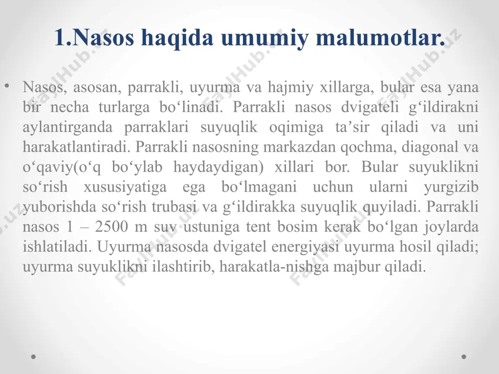 nasosni “tkr – d” tizimini hisoblash kurs loyihasi taqdimoti - Page 5