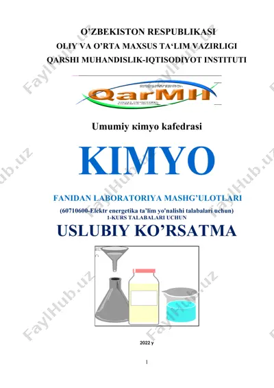 laboratoriya mashg'ulotlari uslubiy ko'rsatma — DOCX