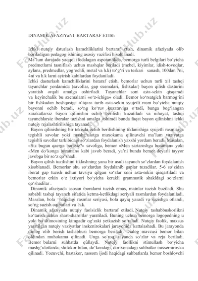 dinamik afaziyaning bartaraf etilishi — DOC