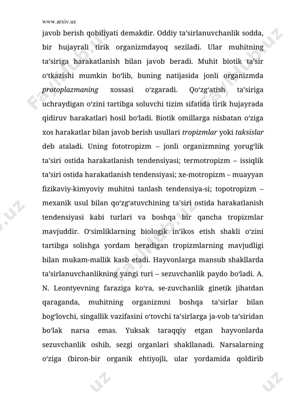 lakalar deyilganda hayvonlarning shartli bog‘lanishlarga aso-san bajaradigan va avtomatik tarzda takrorlanadigan xatti-harakati tu-shuniladi. malakalar xuddi instinktlarga o‘xshab rivojlanishning nisbatan quyi bosqichlarida ham bo‘ladi, lekin aniq ifoda etilgan mala-kalar faqat bosh miya qobig‘i bo‘lgan hayvonlardagina namoyon bo‘ladi. shunday qilib, malakalar bir-biridan jiddiy ravishda farq qilishi mumkin: bir xil holatda ular avtomatik takrorlanishiga ko‘ra instinkt-larga yaqin tursa, boshqa bir holda intellektual xatti-harakatlarga yaqinlashib ketadi. ayrim narsalar o‘rtasida murakkab munosabatlar-ning aks ettirilishi intellektual xatti-harakatlar negizini tashkil etadi. yuksak taraqqiy etgan hayvonlar narsalar o‘rtasidagi munosabatlarni payqash qobiliyatiga va mazkur vaziyatning natijasini oldindan bilish, ya’ni o‘sha narsa agar u harakat qilayotgan bo‘lsa, qayerda paydo bo‘lishini hisobga olish qobiliyatiga egadir. bunday xatti-harakatni aqliy xatti-harakat deb ayta olamiz. hayvonlarning ayrim turlarida instinktlar ustun bo‘lsa, boshqalari-da shaxsiy tajriba jarayonida orttirilgan bog‘lanishlar ustunroq bo‘ladi. munosabat bildirishning ayrim usuli sifatida instinktlar va mala-kalar hayvon organizmini ortiqcha zo‘riqishdan saqlaydi. hayvon qa-torasiga bir necha bor muvaffaqiyatsizlikka duch kelganda, keyincha-lik masalani hal qilishning …