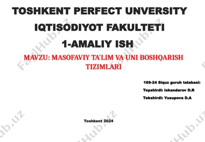 masofaviy ta'lim va uni boshqarish tizimlari — DOCX