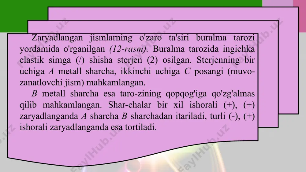 zaryadlarning o'zaro ta'siri. kulon qonuni 8 - sinf - Page 4