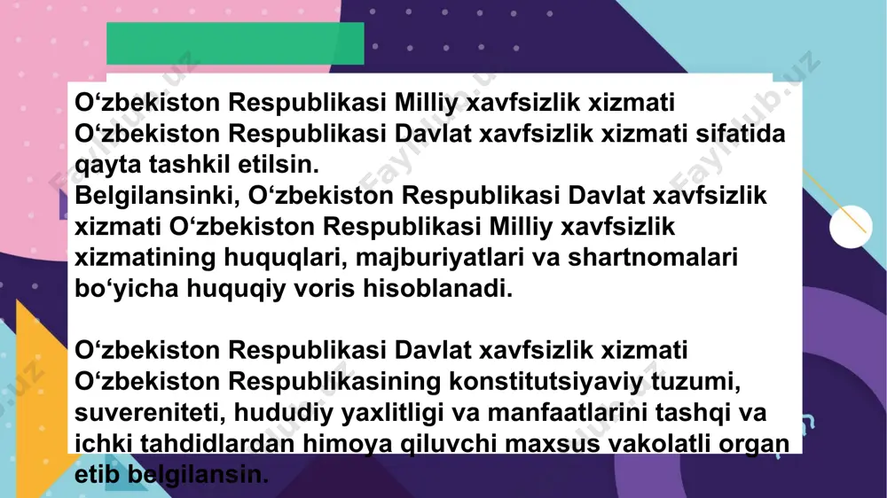 milliy xavfsizlikni taminlash borasida amalga oshirilayotgan ishlar - Page 5