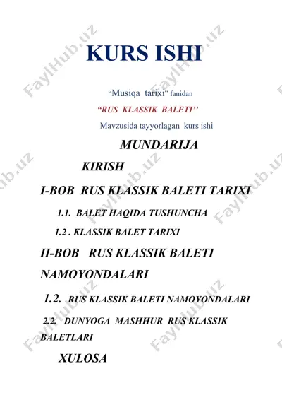 rus klassik baleti kurs ishi — DOCX