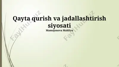 qayta qurish va jadallashtirish siyosati — PPTX