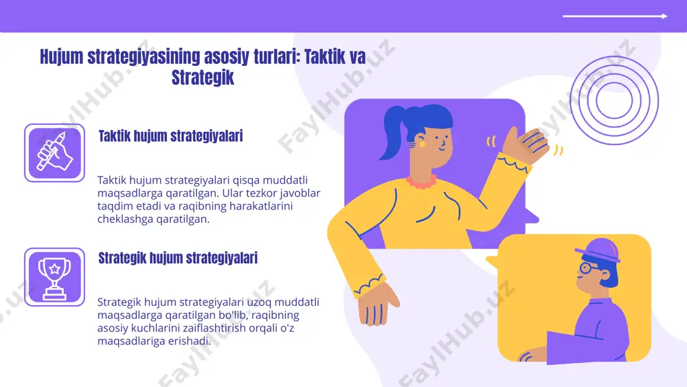 amalga oshirish orqali muvaffaqiyatga erishish mumkin. hujum strategiyasida xavflar va risklar hujum strategiyasidagi xavflar hujum strategiyasidagi xavflar: o'zgaruvchan bozor sharoitlari, raqobatchilarning javoblari, iqtisodiy va siyosiy omillar, ijtimoiy ta'sirlar. xavflarni kamaytirish strategiyalari. xavflarni kamaytirish strategiyalari: bozorni o'rganish, raqobat strategiyalarini ishlab chiqish, iqtisodiy tadqiqotlar o'tkazish, ijtimoiy aloqalarni mustahkamlash. hujum strategiyasining kelajakdagi istiqbollari texnologik o'zgarishlar kelajakda hujum strategiyasi texnologik o'zgarishlardan jiddiy ta'sirlanadi. sun'iy intellekt va mashinani o'rganish hujum tizimlarining samaradorligini oshiradi. globalizatsiya ta'siri globalizatsiya jarayonlari hujum strategiyalarining global integratsiyasini kuchaytiradi. bu bilim va tajriba almashish imkoniyatlarini kengaytiradi, yangi xavflarni keltiradi. innovatsion faoliyatlar innovatsion faoliyatlar hujum strategiyalarining rivojlanishini tezlashtiradi. yangi texnologiyalar hujumlarni samarali va sifatli amalga oshirishga yordam beradi. hujum strategiyasining mohiyati hujum strategiyasi - bu biror maqsadga erishish uchun o'zaro harakat qilish yoki hujum qilish usuli sifatida aniqlanadi. bu strategiya harbiy, iqtisodiy yoki axborot sohalarida qo'llanilishi mumkin. hujum strategiyasining tarixiy konteksti o'z ichiga turli davrlar va muhitlarni oladi. masalan, qadimiy davrlarda harbiy hujumlar …