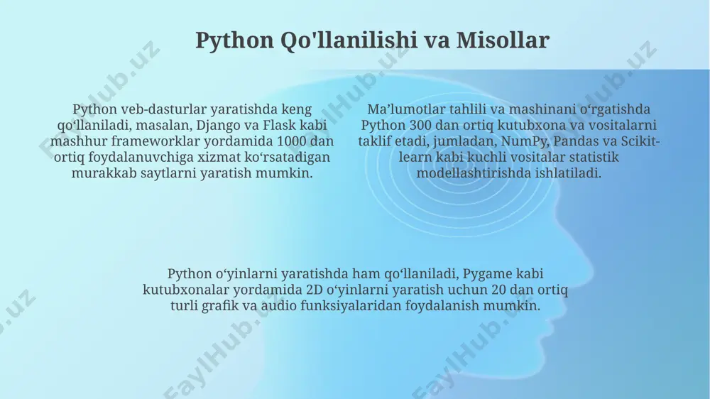 python dasturlash tilining asosiy xususiyatlari - Page 4