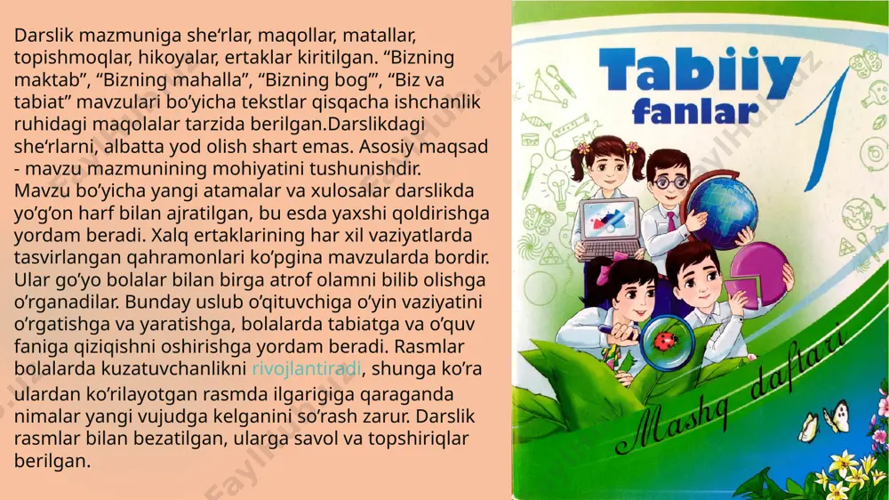 iy fanlar nazariyasi va metodikasining asosiy vazifasi o‘quvchilarga biologik va ekologik o‘quv fanlar bo‘yicha chuqur atroflicha bilim berish, ularning har tomonlama rivojlangan shaxs sifatida kamol topishiga ko‘mak beruvchi o‘quv fanlar mazmunini, o‘qitish shakllari, vositalari va metodlarini ishlab chiqishdan iborat. tabiiy fanlar nazariyasi va metodikasi fan sifatida har qanday fan insonning tadqiqot faoliyati bilan aloqador bo‘lib, u narsa va xodisalar to‘g‘risida bilimlar to‘plashga yo‘nalgan, hamda tadqiqot qilinayotgan narsa xodisalar to‘g‘risida to‘liq va chuqur bilim olishga qaratilgan. fanning asosiy funksiyasi tadqiqot hisoblanadi. tabiiy fanlar nazariyasi va metodikasi fan sifatida mazkur fan bilan bog‘liq o‘quvchilarning bilim olish, tarbiyalanish va rivojlanishini nazariy va amaliy jihatidan tadqiq qilishni maqsad qilib qo‘yadi. fanning asosiy belgisi bo‘lib, maqsadning aniqligi, o‘rganish predmeti, bilimlarni bilish usullari va shakllari hisoblanadi. shu bilan birga fanning rivojlanish tarixi, uning boyishiga sababchi bo‘lgan kashfiyotlarni bilish ham muhim sanaladi. tabiiy fanlar nazariyasi va metodikasi pedagogik fanlar tarkibiga kiradi. shu sababli uning oldida turgan maqsad …