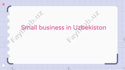 small business in uzbekiston — PPTX