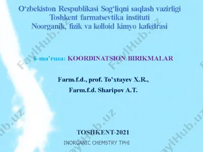 koordinatsion birikmalar — PPTX