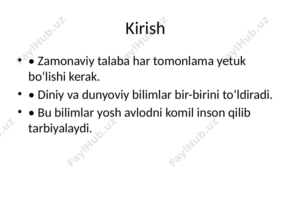talabaning ongiga diniy va dunyoviy bilimlarni singdirish - Page 2